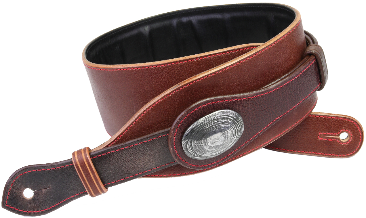 Kožený kytarový popruh  JIMMY Koňak